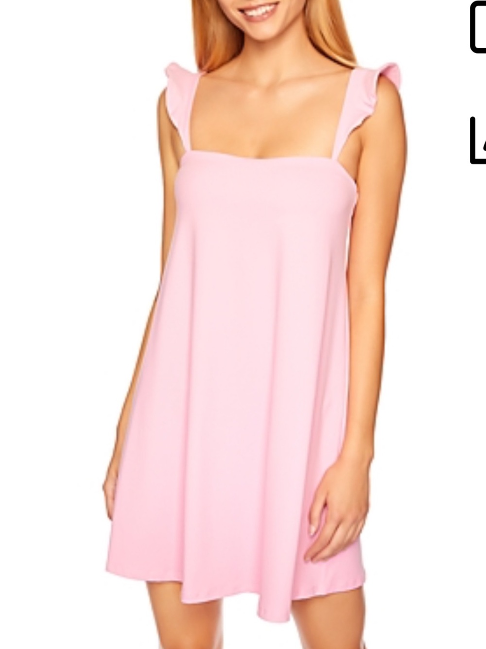 Susana Monaco Pink Mini Dress with Ruffle Straps sz S
